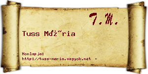 Tuss Mária névjegykártya